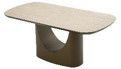 Стол КРЕСПО (CRESPO) 180 180х90 керамика TRAVERTINE CA086 / тёмное золото каркас