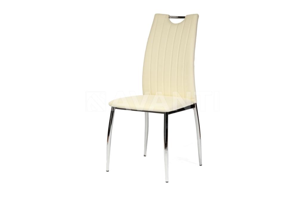 Стул C-999 хром/кожзам CREAM WHITE (бело-молочный)