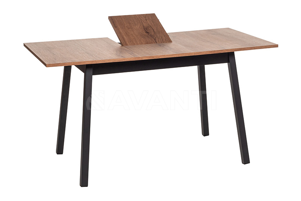 Стол KVANT (1100-1420x700x750) TOBACCO OAK/ BLACK (дуб табачны/черный)
