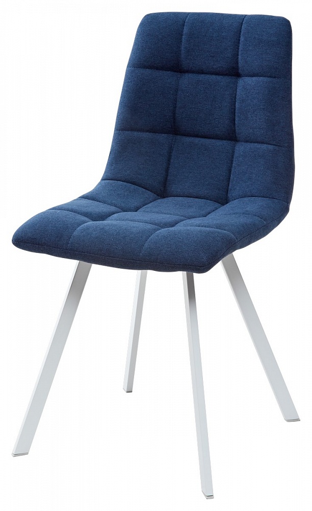Стул CHILLI SQUARE UF860-14B полночный синий, ткань / белый каркас