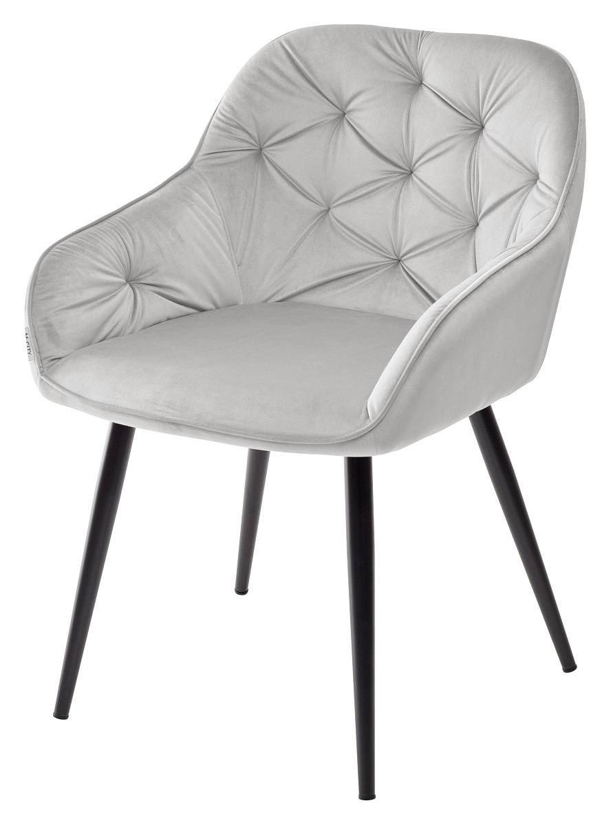 Стул BREEZE BLUVEL-03 LIGHT GREY/ черный каркас, велюр