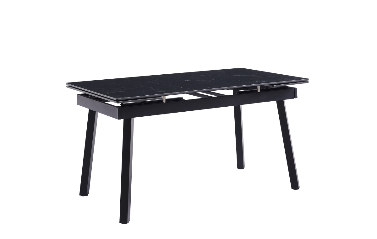 Cтол D307 140(200)x90 керамика матовая Shashi black /ноги черные