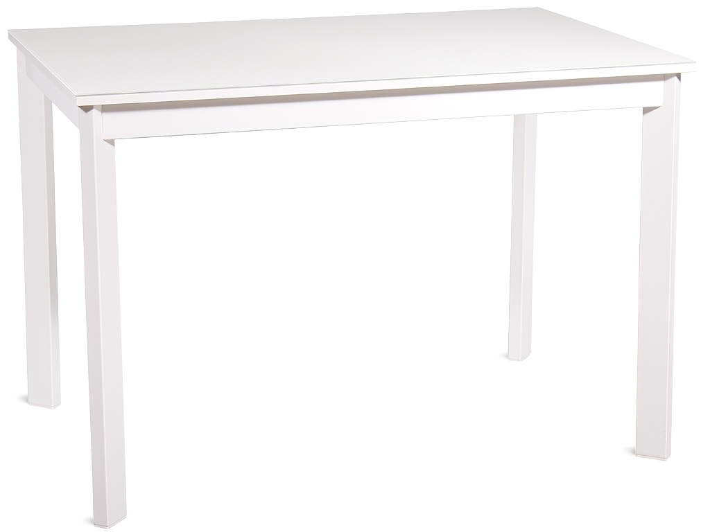 Стол NELSON 110(+45)x70 белый матовый/ стекло экстрабелое