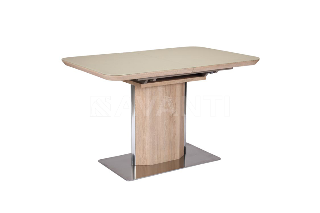 Стол CAMPO (1200-1600x800x760) OAK/CREAM (дуб/крем сатин)