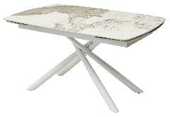Стол РИВОЛИ (RIVOLI) 140 140(200)х90 цвет ПАНДОРА (GLOSS LUXURY PANDORA SOLID CERAMIC) / БЕЛЫЙ