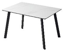 Стол ТИК ТАК 120 120х80 керамика Белый мрамор MATTE / чёрный каркас