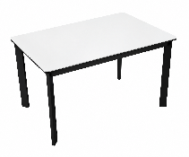 Стол ДикЛайн LK110 110(155)х68х76 Керамика Mono white (белый матовый) /подстолье чёрное/опоры чёрные