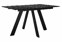 Стол ДикЛайн DKD120 120(160)х80х78 Керамика мрамор чёрный матовый, опоры чёрные