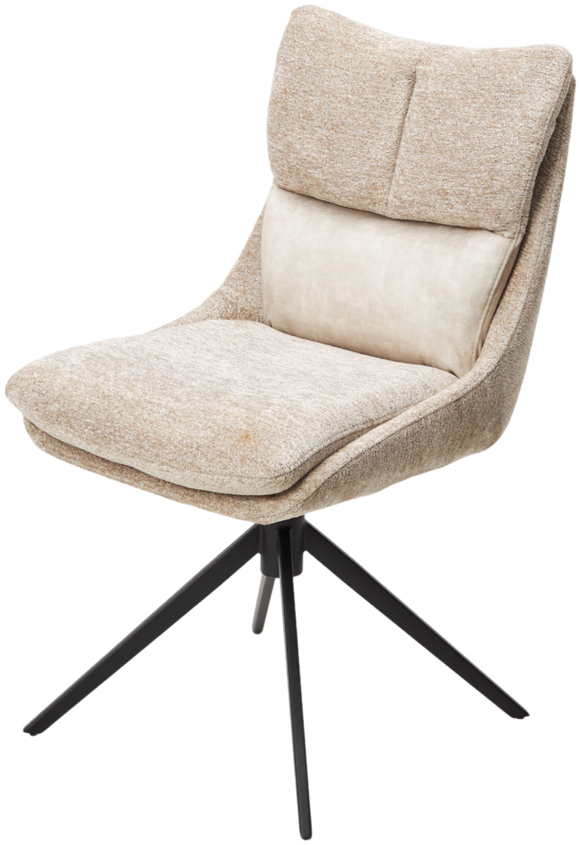 Стул LEROY 360 град. поворот Белый PICASSO 9306 букле / 7525-01 велюр / черный каркас