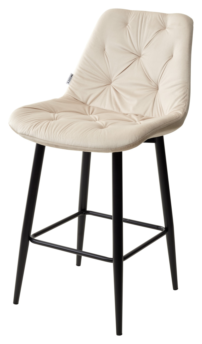 Полубарный стул YAM G062-03 светлый беж, велюр (H=65cm)