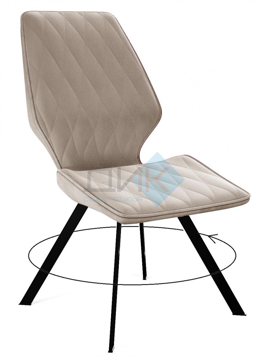 Стул DikLine 243 B03 BEIGE поворотный/ ножки черные