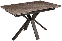 Стол САНТИНО (SANTINO) 120 120(+30+30)x80 Чёрный / керамика глянец PORTORO BROWN