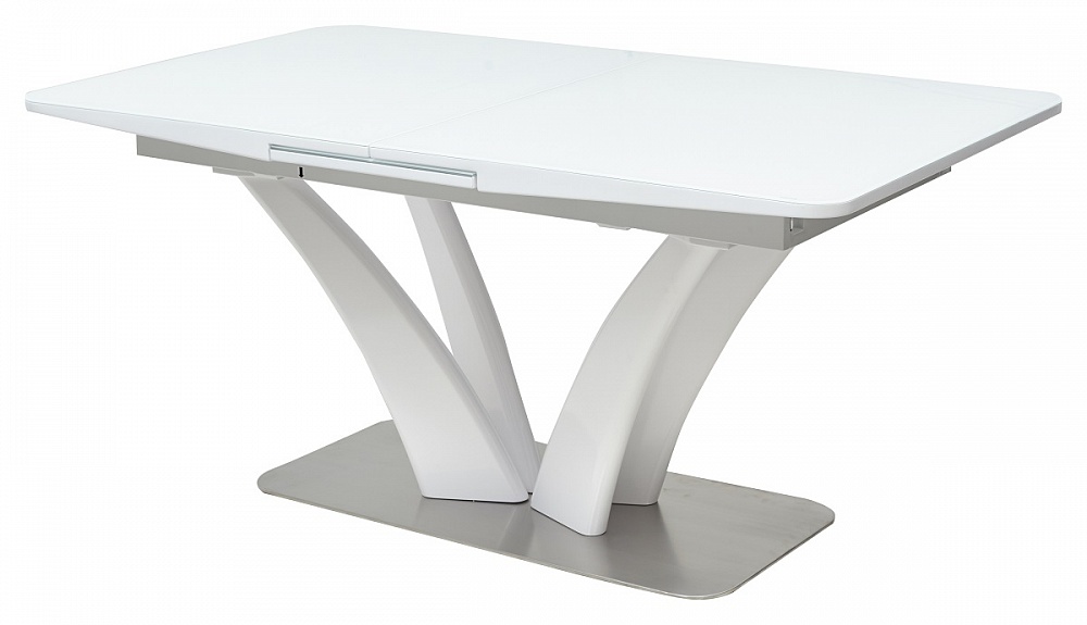 Стол FREYA 160 160(200)х90 WHITE GLASS белый глянец