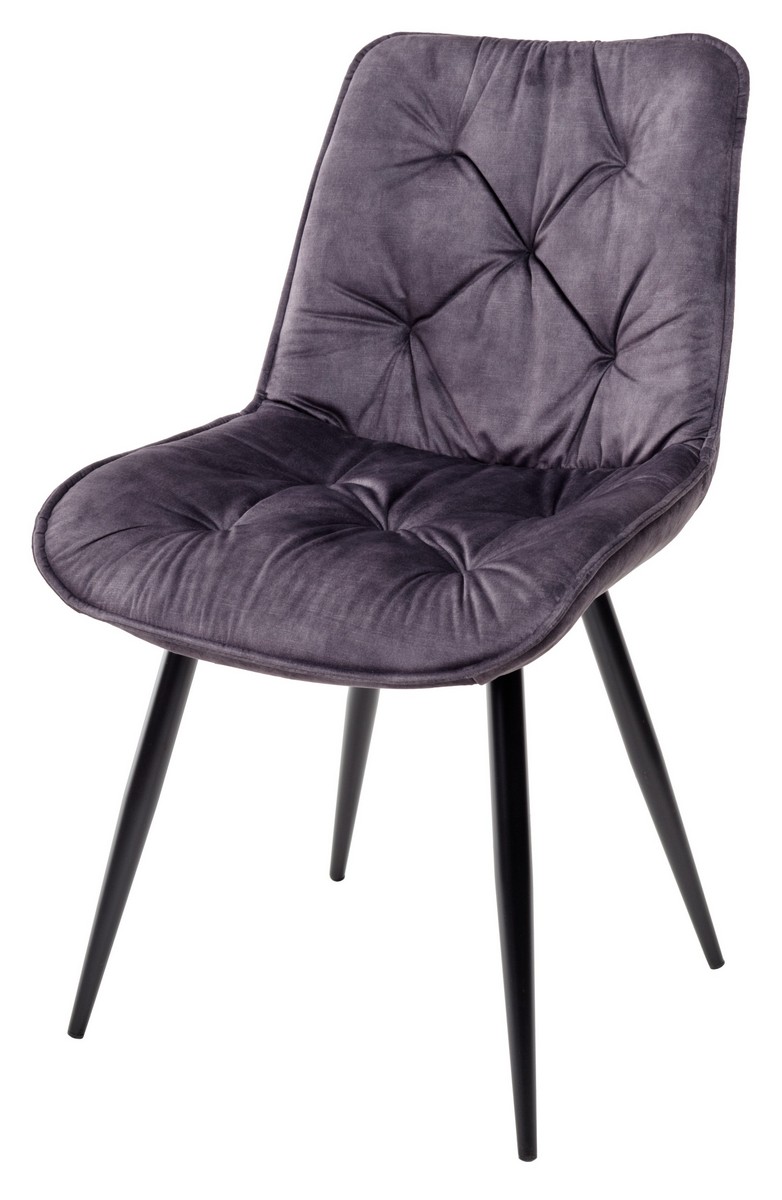 Стул MONACO UF912-06 DARK GREY, велюр/черный каркас