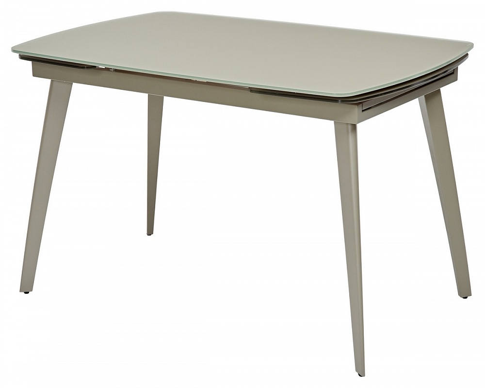 Стол ELIOT 120 120(180)х80 GREY9  матовое стекло цвет шампань/ GREY9 каркас