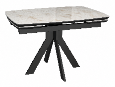 Стол ДикЛайн DKU120 120(180)х80х78 Керамика Italian Grey (глянец серый)/подстолье чёрное/опоры чёрные