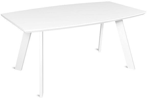 Стол SWAN 160(+45)x90 белый металл/экстрабелое стекло