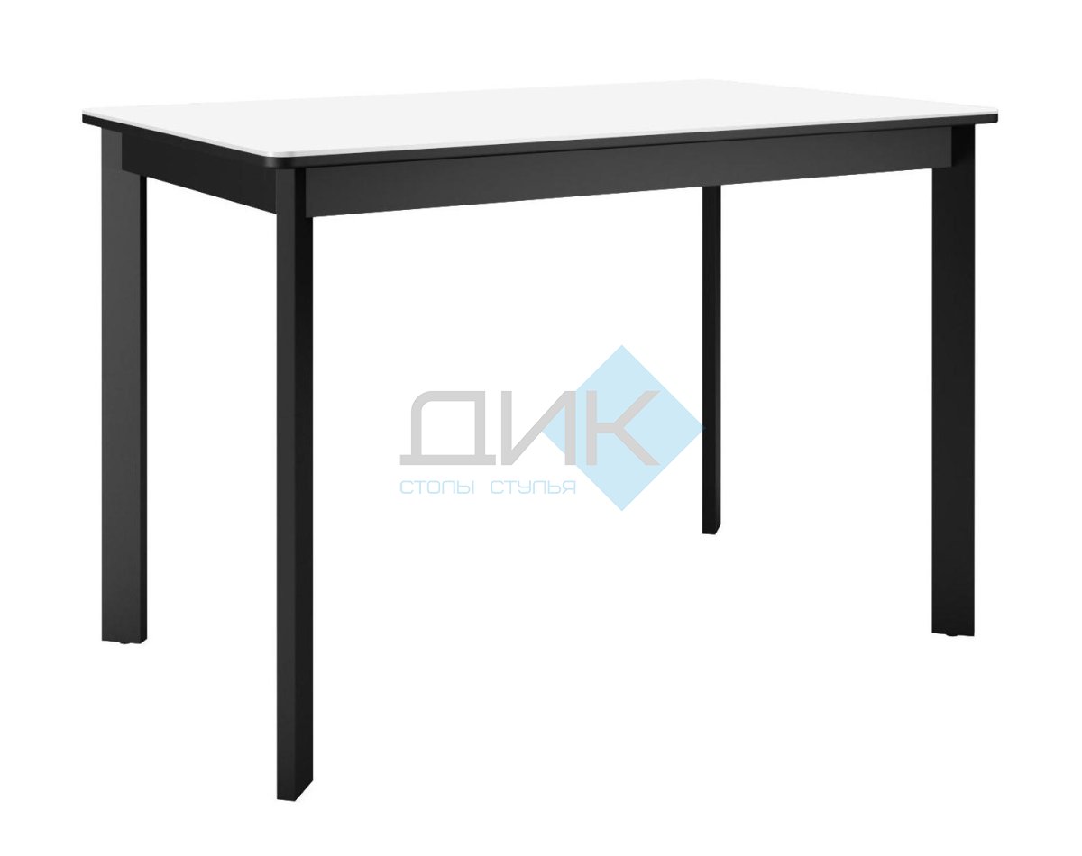 Стол DikLine LK110 110(155)х68х76 Керамика Mono white (белый матовый)/подстолье черное/опоры черные