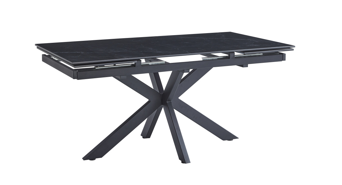 Cтол D777 160(240)x90 керамика матовая 12мм Shashi black /ноги черные