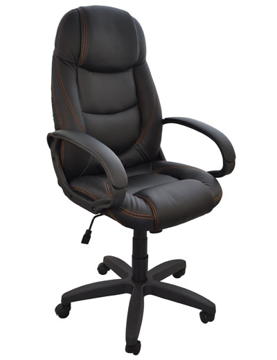 Кресло Электро экокожа черная Д501крестовина пластик черная