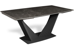 Стол SHOPEN 160MR 160(+40+40)x90 черный / керамика мрамор EMPERADOR