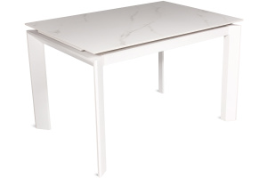 Стол LAMBER MR 120(+50)x80 черный металл/керамика  мрамор