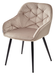 Стул BREEZE BLUVEL-40 BEIGE/ черный каркас, велюр