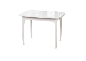 Стол DikLine М40 90(127)х65 белый/стекло белое optiwhite