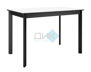 Стол DikLine LK110 110(155)х68х76 Керамика Mono white (белый матовый)/подстолье черное/опоры черные