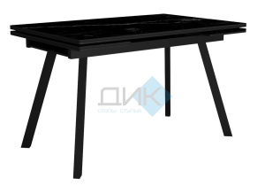 Стол DikLine SKA125 125(185)х80х76 керамика черный мрамор/подстолье черн / опоры черные