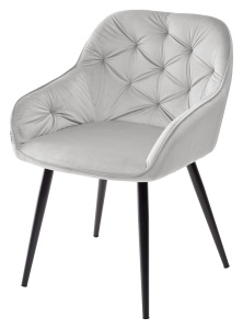 Стул BREEZE BLUVEL-03 LIGHT GREY/ черный каркас, велюр