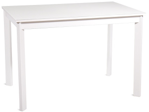 Стол NELSON 110(+45)x70 белый матовый/ стекло экстрабелое