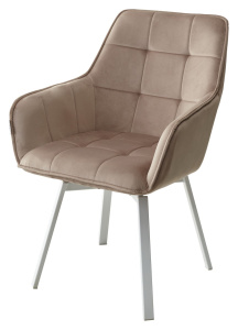 Стул MAVERICK BLUVEL-40 BEIGE/ белый каркас, поворот.360 град.