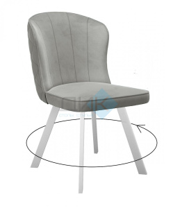 Стул DikLine 219 поворотный B22 GREY, ножки белые