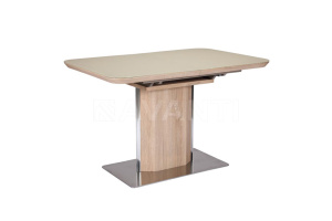 Стол CAMPO (1200-1600x800x760) OAK/CREAM (дуб/крем сатин)