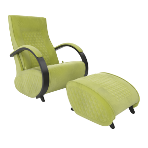 Пуф-гляйдер Balance 3 шпон орех, ткань Verona Apple Green