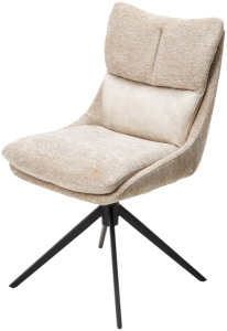 Стул LEROY 360 град. поворот Белый PICASSO 9306 букле / 7525-01 велюр / черный каркас