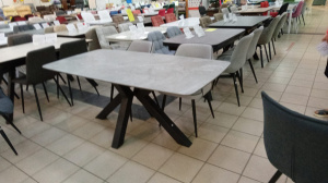 Cтол DT670 180x90 керамика матовая 12мм Armani grey matt/ноги черные