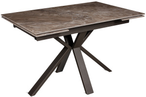 Стол САНТИНО (SANTINO) 120 120(+30+30)x80 Чёрный / керамика глянец PORTORO BROWN