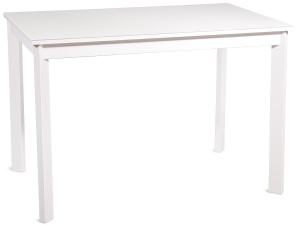 Стол NELSON 110(+45)x70 белый матовый/ стекло экстрабелое