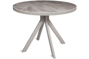 Стол ДОМЕНИК (DOMENIC) D.90(+35) Латте / керамика Perlato Cream