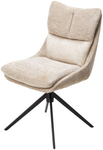 Стул LEROY 360 град. поворот Белый PICASSO 9306 букле / 7525-01 велюр / черный каркас