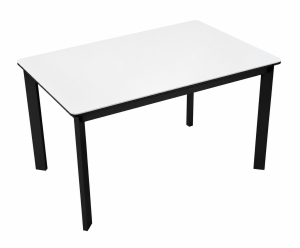 Стол ДикЛайн LK110 110(155)х68х76 Керамика Mono white (белый матовый) /подстолье чёрное/опоры чёрные