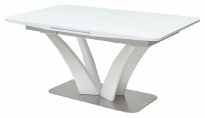 Стол FREYA 160 160(200)х90 WHITE GLASS белый глянец