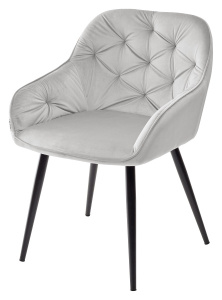 Стул BREEZE BLUVEL-03 LIGHT GREY/ черный каркас, велюр