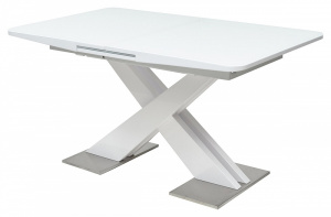 Стол CONTI 140 140(175)х85 WHITE GLASS белый глянец