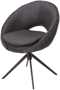 Стул ANABEL 360 град. поворот Черный Maison 99# / OTE COBBLE 457 / серый каркас