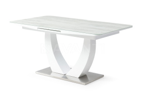 Стол ROCK (1600-2000х900х760) WHITE/GREY (белый/серое стекло)