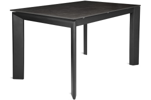 Стол LAMBER NERO 120(+50)x80 черный металл/ керамика Carbon
