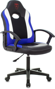 Кресло игровое Zombie 11LT BLUE черный/синий текстиль/эко.кожа на колес. пластик